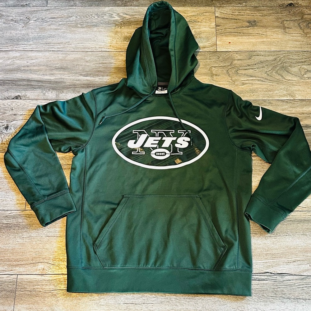 Nike NFL New York Jets Therma-Fit green performance pullover hoodie